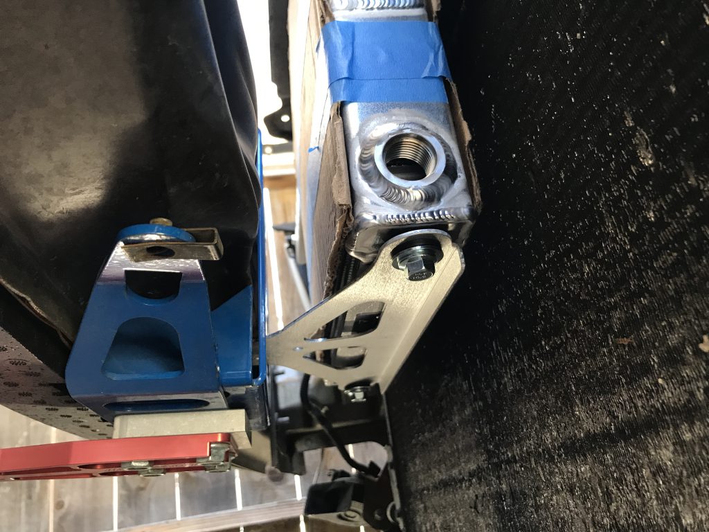 oil cooler mounting bracket, side view