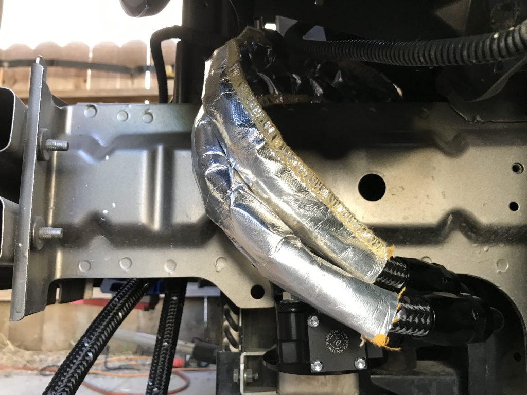 hoses with heat sleeves installed