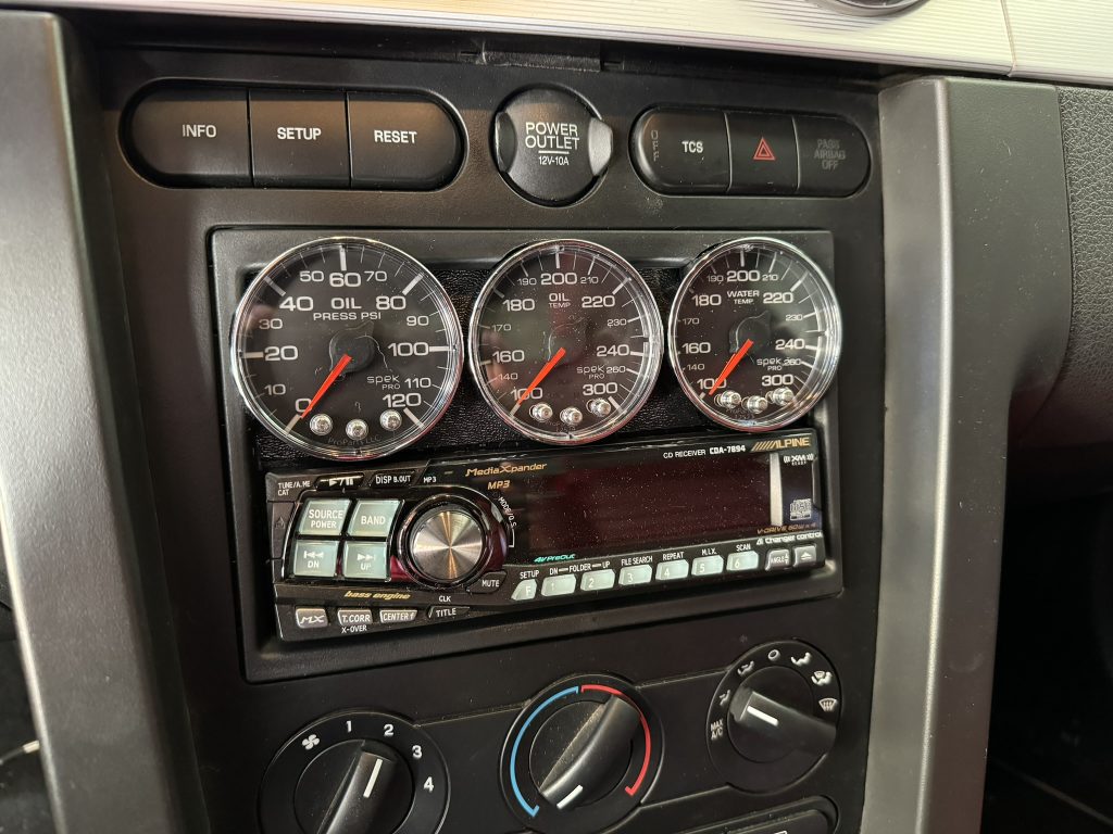 gauge cluster in a converted race car