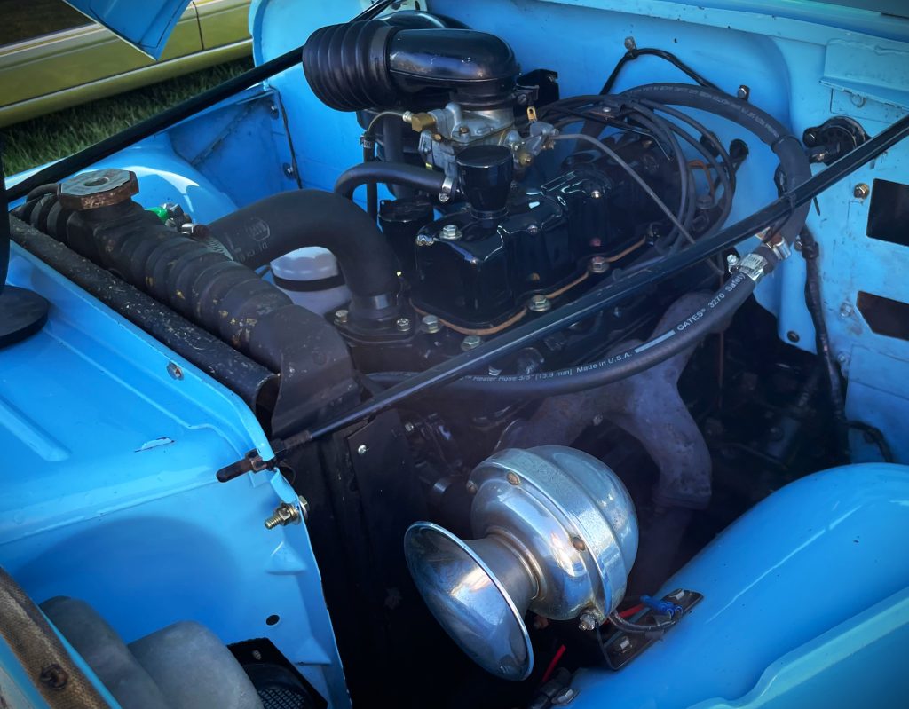 1966 Jeep CJ-5 Tuxedo Park, engine bay