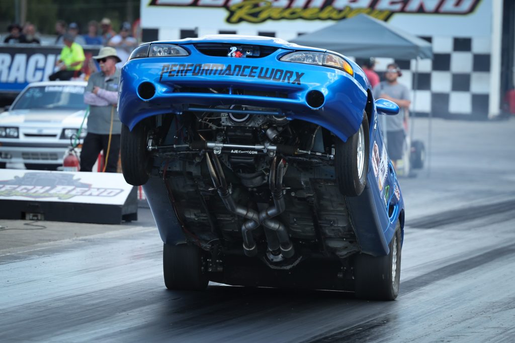 sn95 mustang doing wheelstand