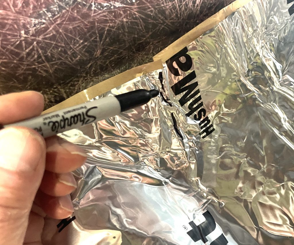 Marking cut points on HushMat in C3 Corvette