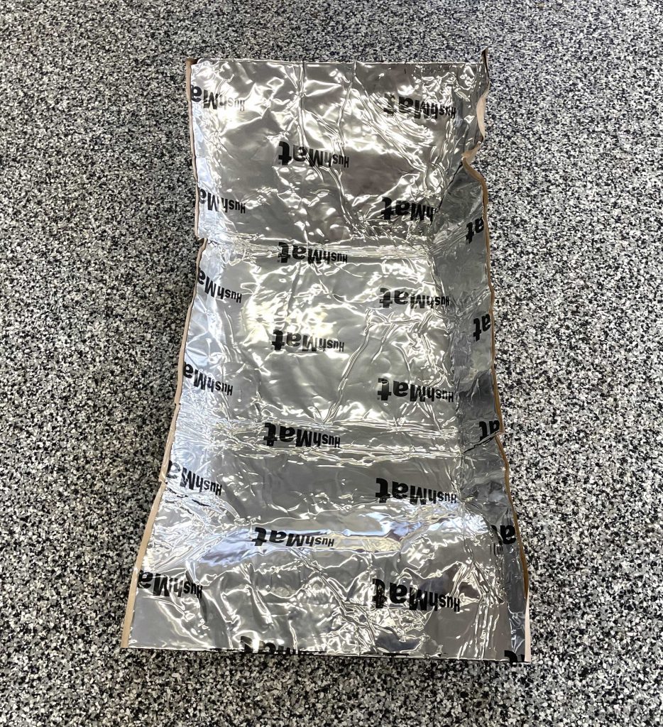 Test-fitted HushMat floor insulation for C3 Corvette