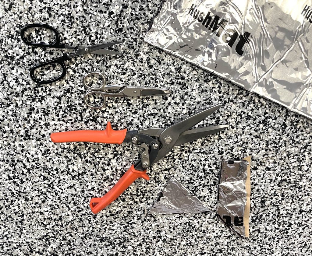 Tools for cutting HushMat insulation