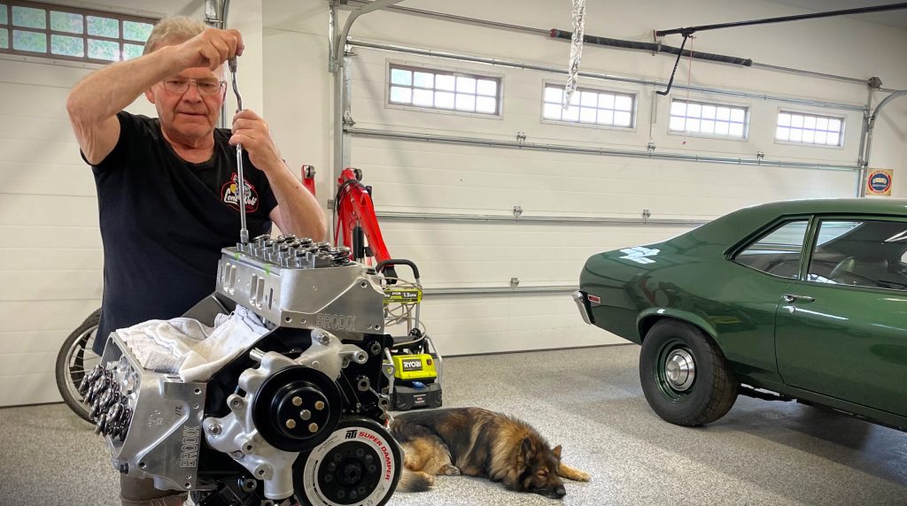 wayne working in the garage