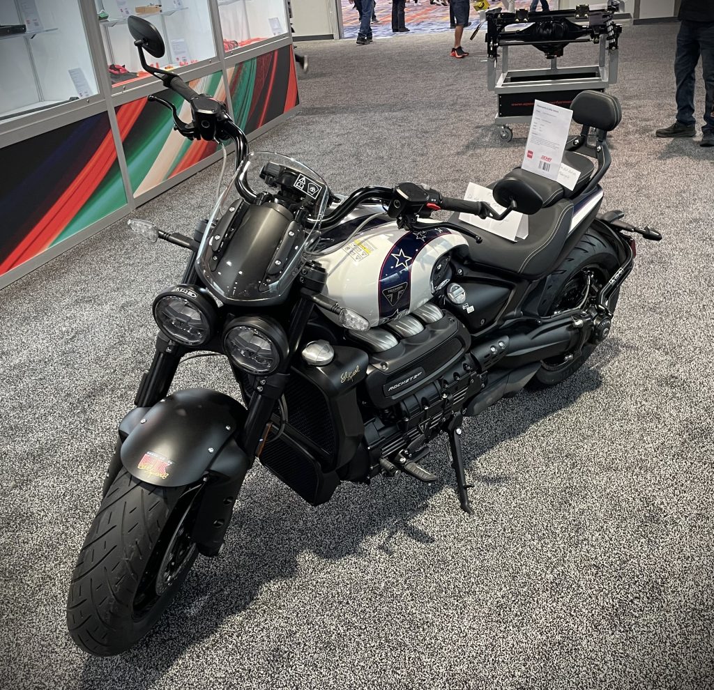triumph rocket motorcycle on display