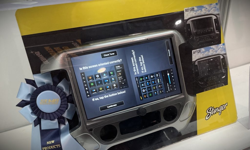 car diagnostic screen on Display with Award Ribbon