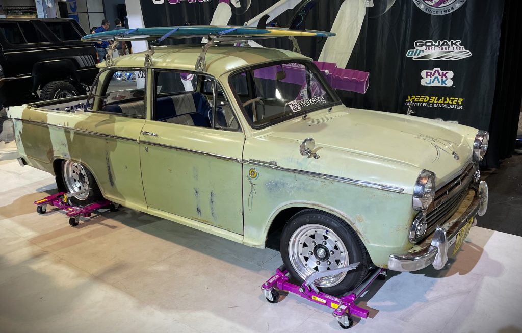 Vintage Datsun 1200 coupe on Go Jacks