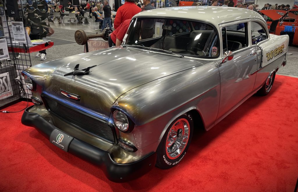 Custom Bad Temper 1955 Chevy Hot Rod, front right