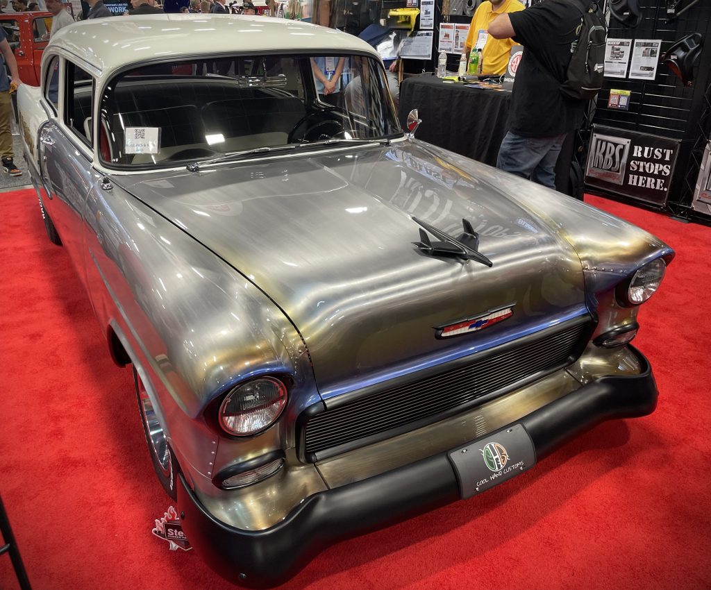 Custom Bad Temper 1955 Chevy Hot Rod, front left
