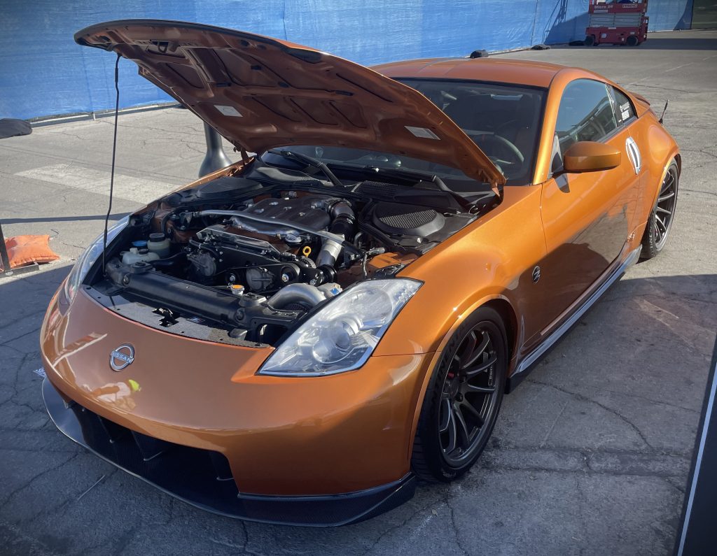 nissan 350z with hood up
