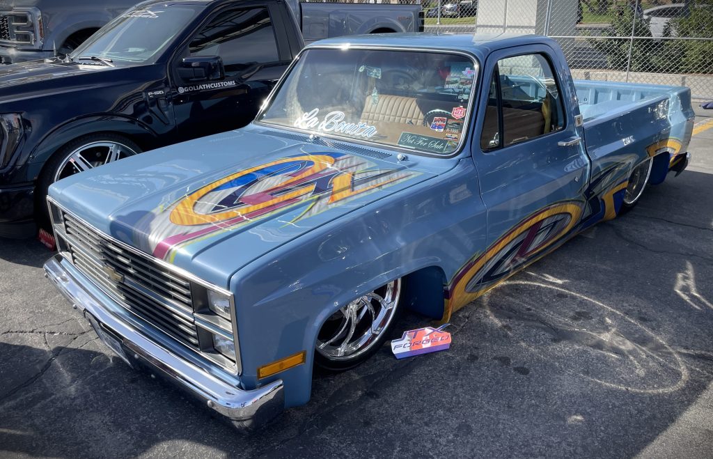 Customized Chevy C10 lowrider truck