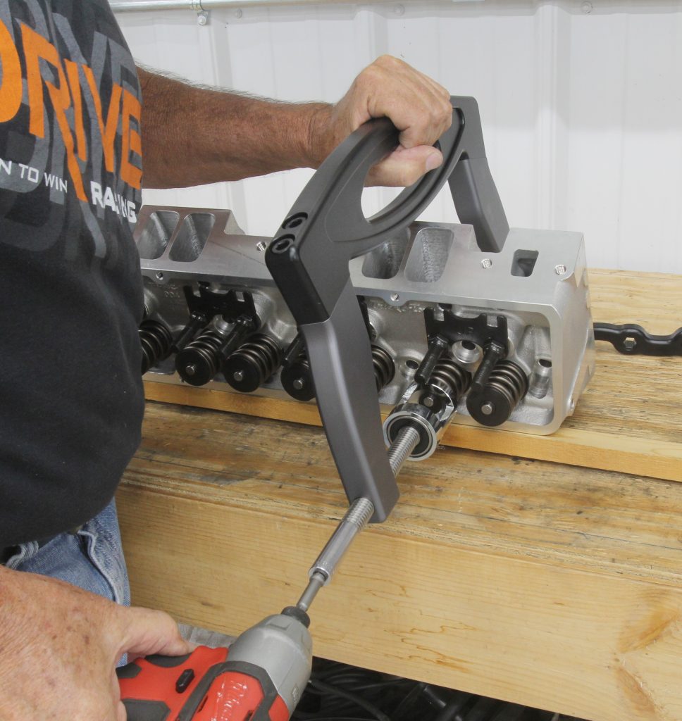 Summit Racing Pro Billet valve spring compressor with cordless drill