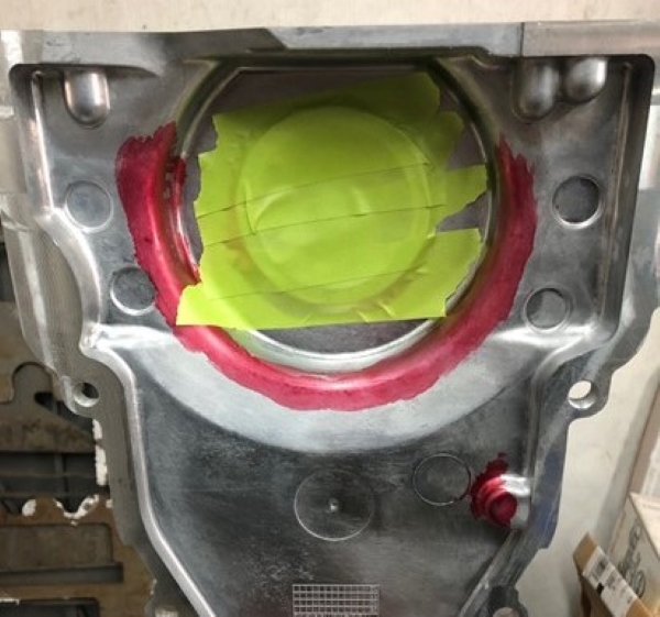 Clearancing front cover for double roller timing set