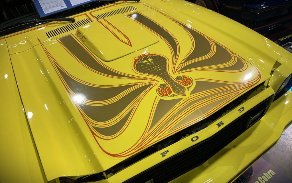 Mustang II King Cobra Hood Decal, Yellow