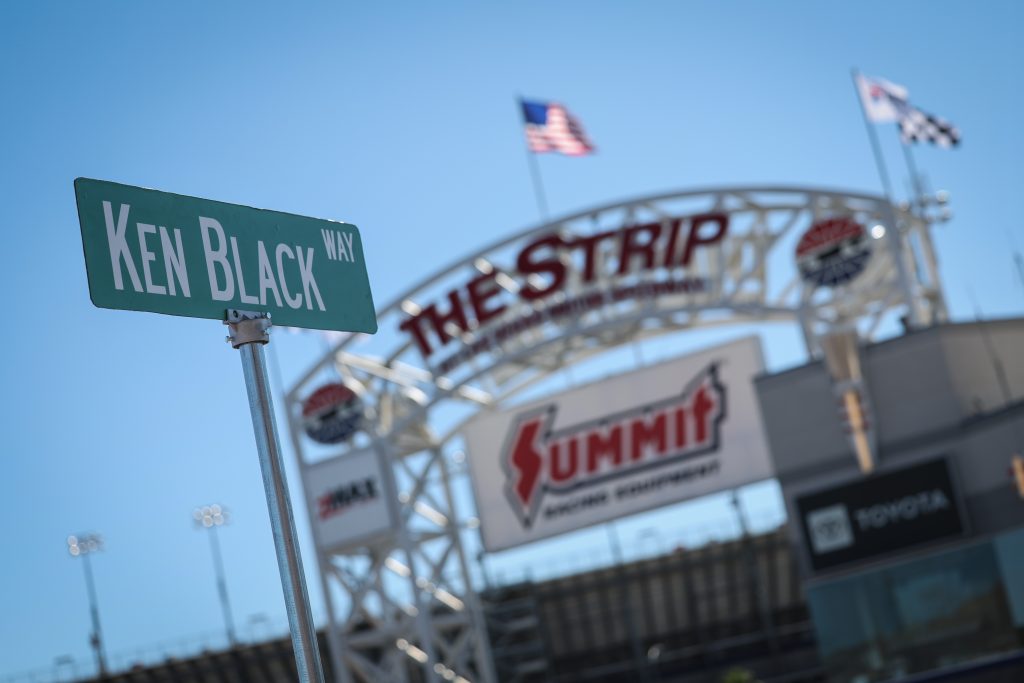 Ken Black Drive sign at Last Vegas dragstrip