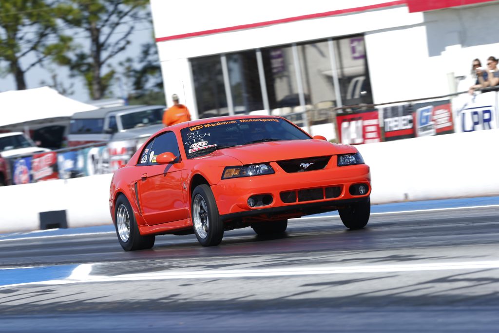 New Edge Mustang on Dragstrip