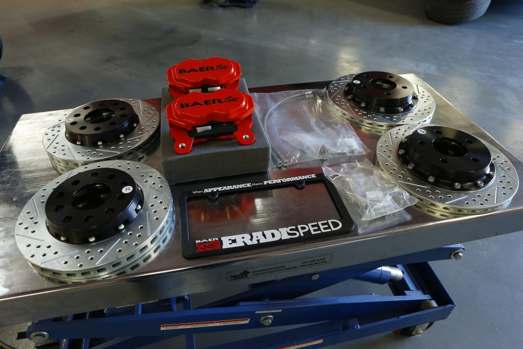 baer brake components on work surface