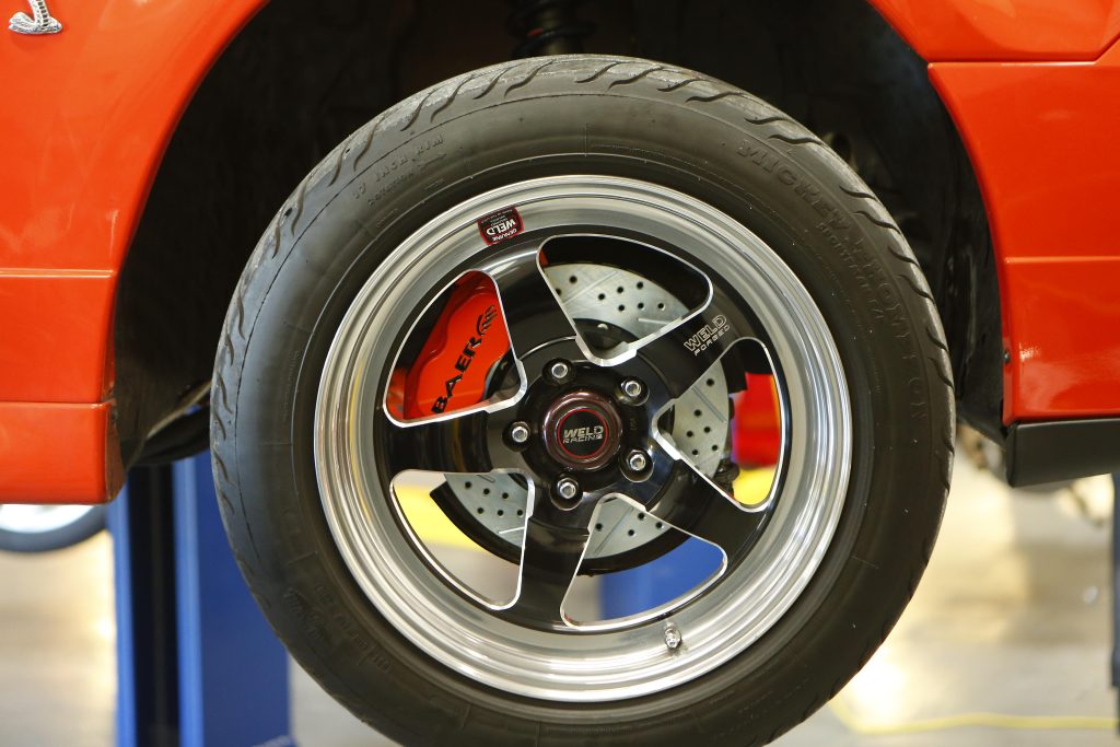 baer brake kit behind a weld wheel