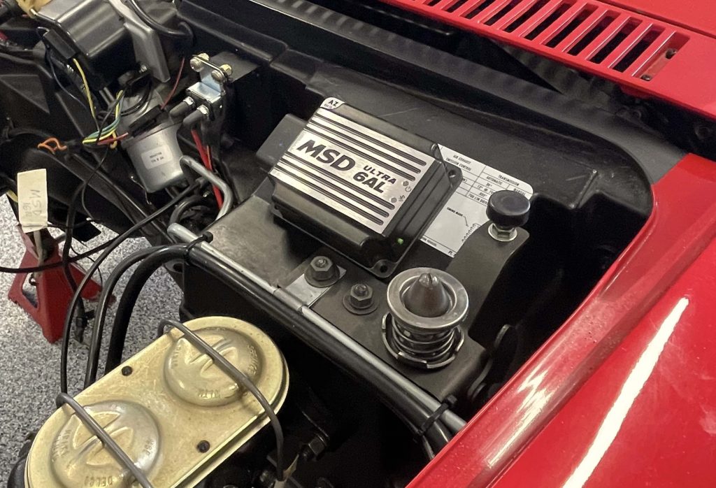 MSD Ultra 6 AL ignition box on C3 Corvette firewall