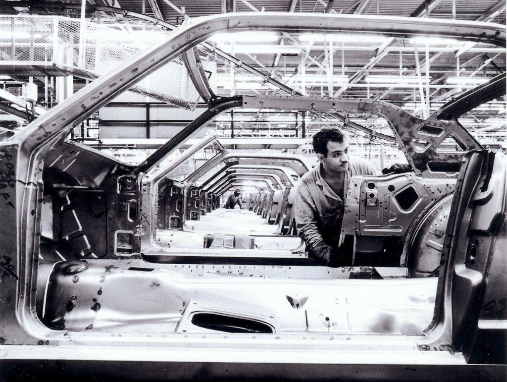 1965 Mustang platforms being assembled