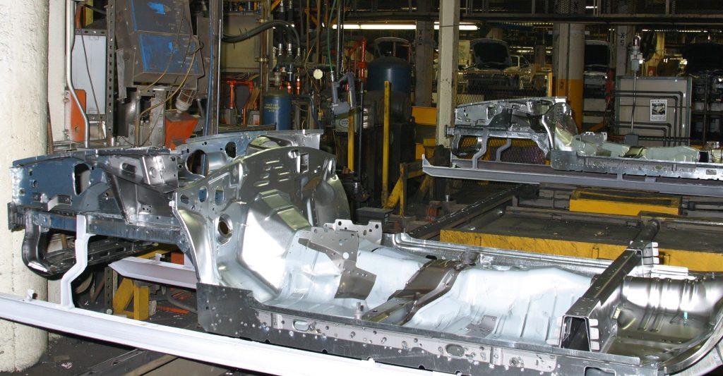 2004 Mustang platforms after assembly