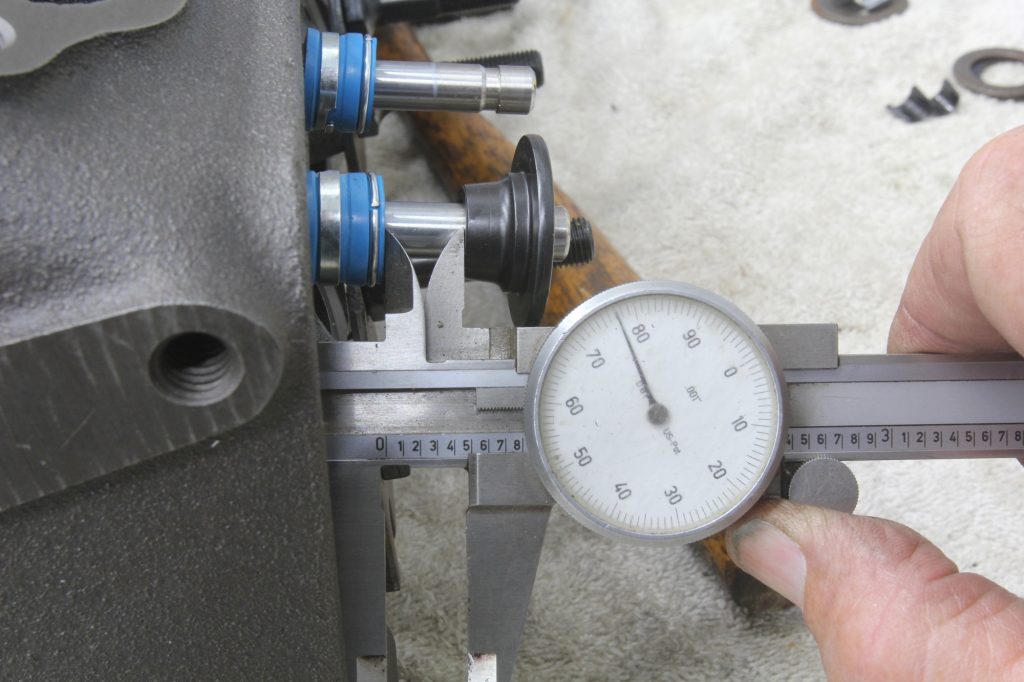 Measuring valve seal to retainer clearance on Chevy 492 cylinder heads