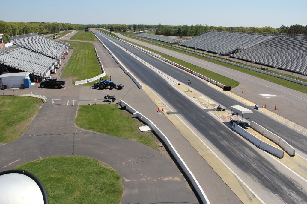 aerial view of a dragstrip