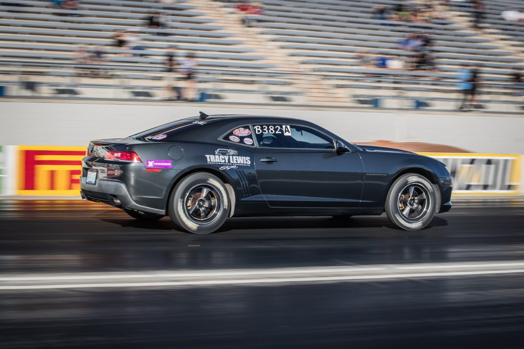 6th gen camaro drag car on track