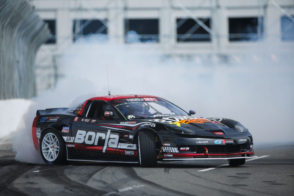 Matt Field's C8 Corvette Drift Car mid-slide