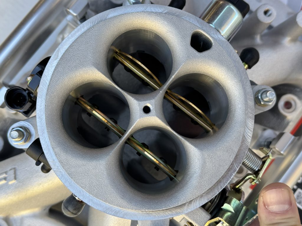 view down throat of Edelbrock Pro Flo EFI throttle body