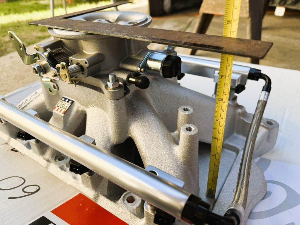 Checking height of Edelbrock Pro Flo EFI setup