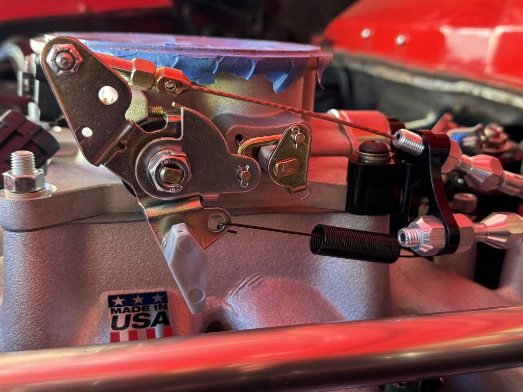 throttle cable installed on linkage