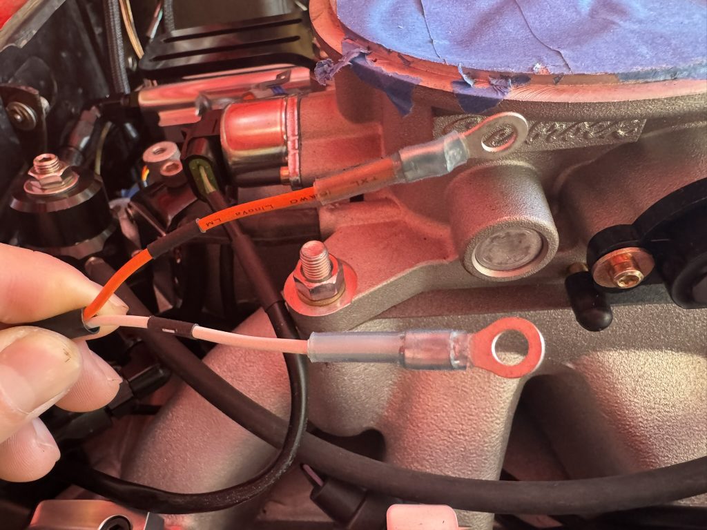 wires with ring terminals installed