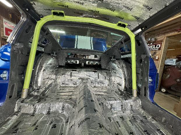 interior of a car lined with hushmat